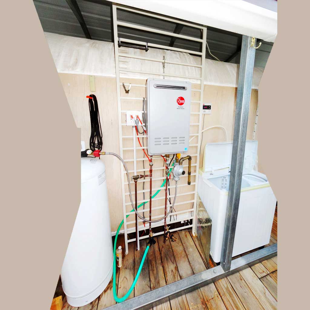 Heat Tapes Attached To Tankless Waterheater Pipe Lead To Gfci Outlets