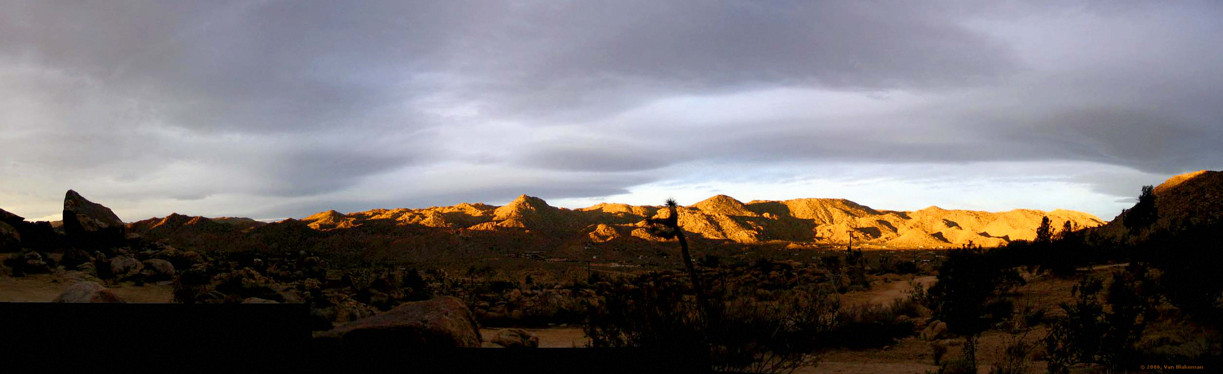 This Joshua Tree National Park mountain range is out my window