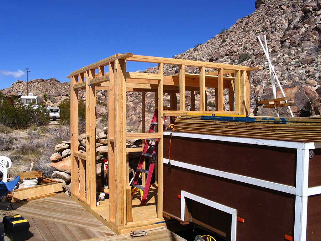 Most of the wall framing is done