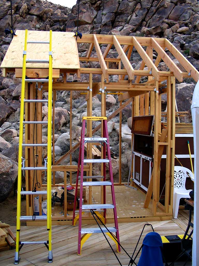 Laying 1/2 plywood over the rafters