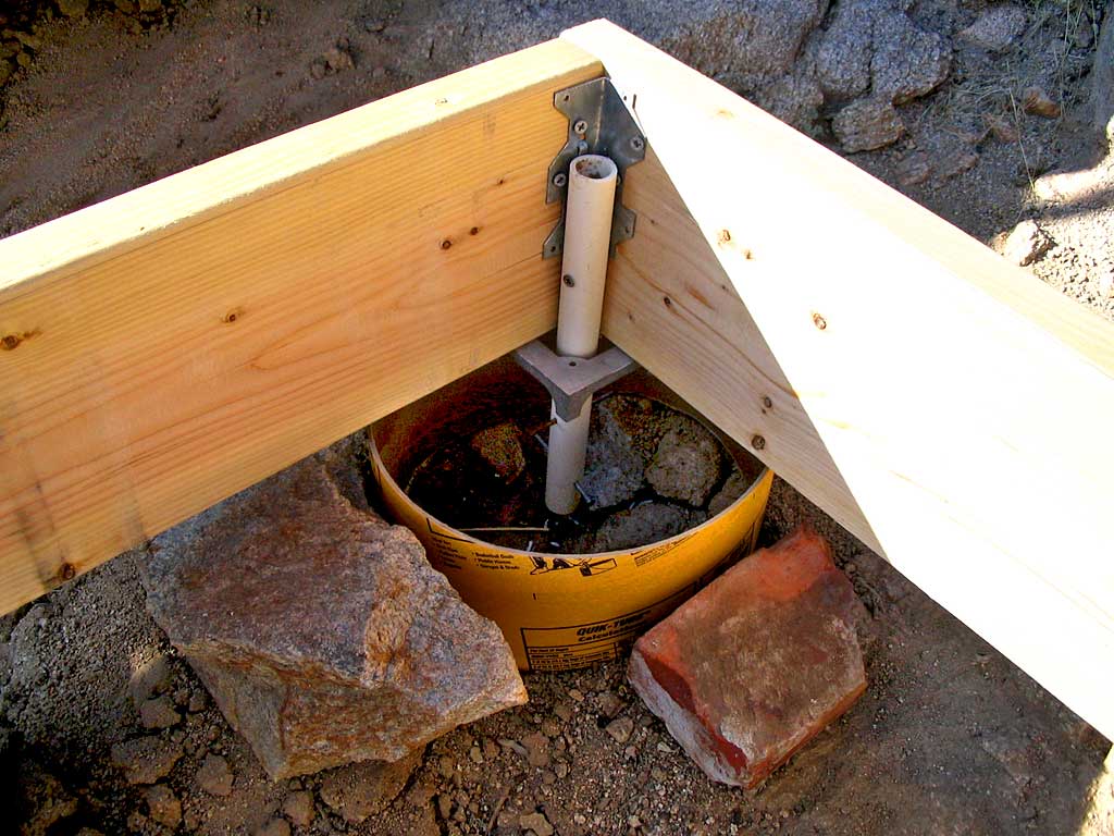 The sono tube is in place and soil is wet. Excess gaps are plugged.