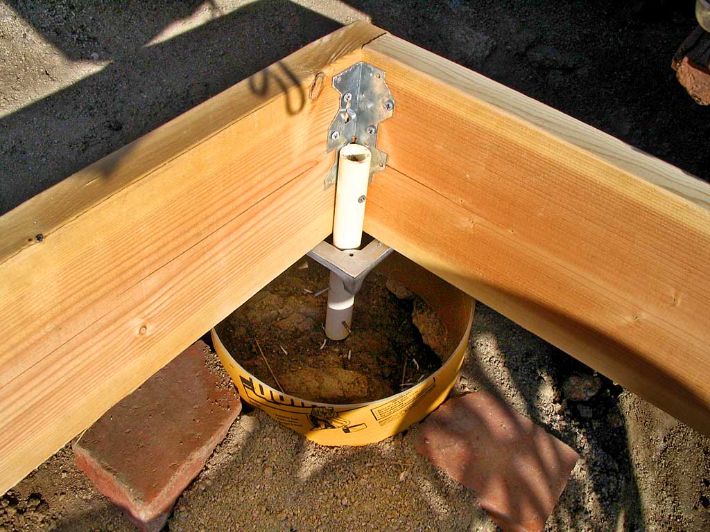 The sono tube is in place and soil is wet. Excess gaps are plugged.