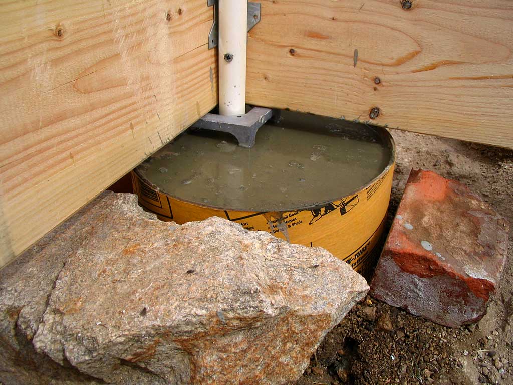 The sono tube is filled with concrete