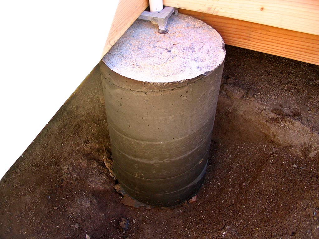 A cured and solid concrete column