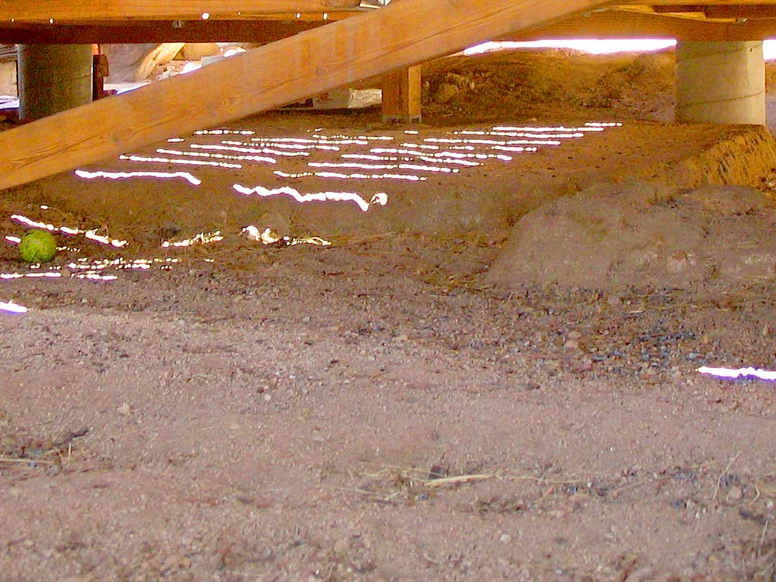 Two sono tube footings ten weeks after pouring