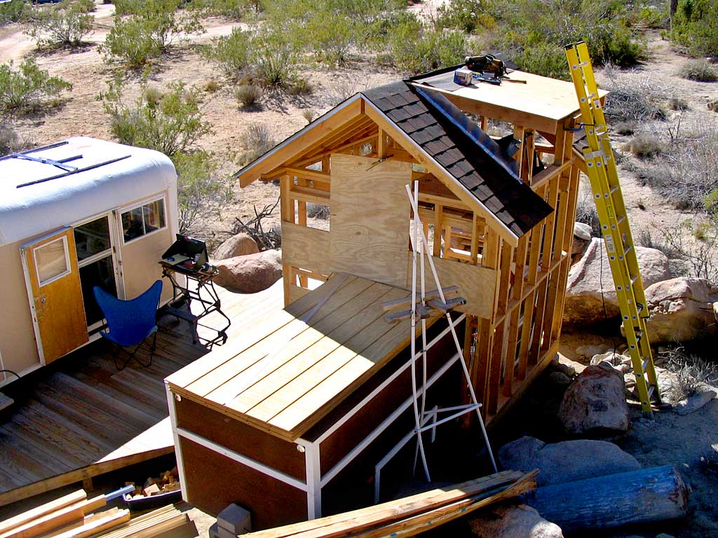The dormer roof is sheethed