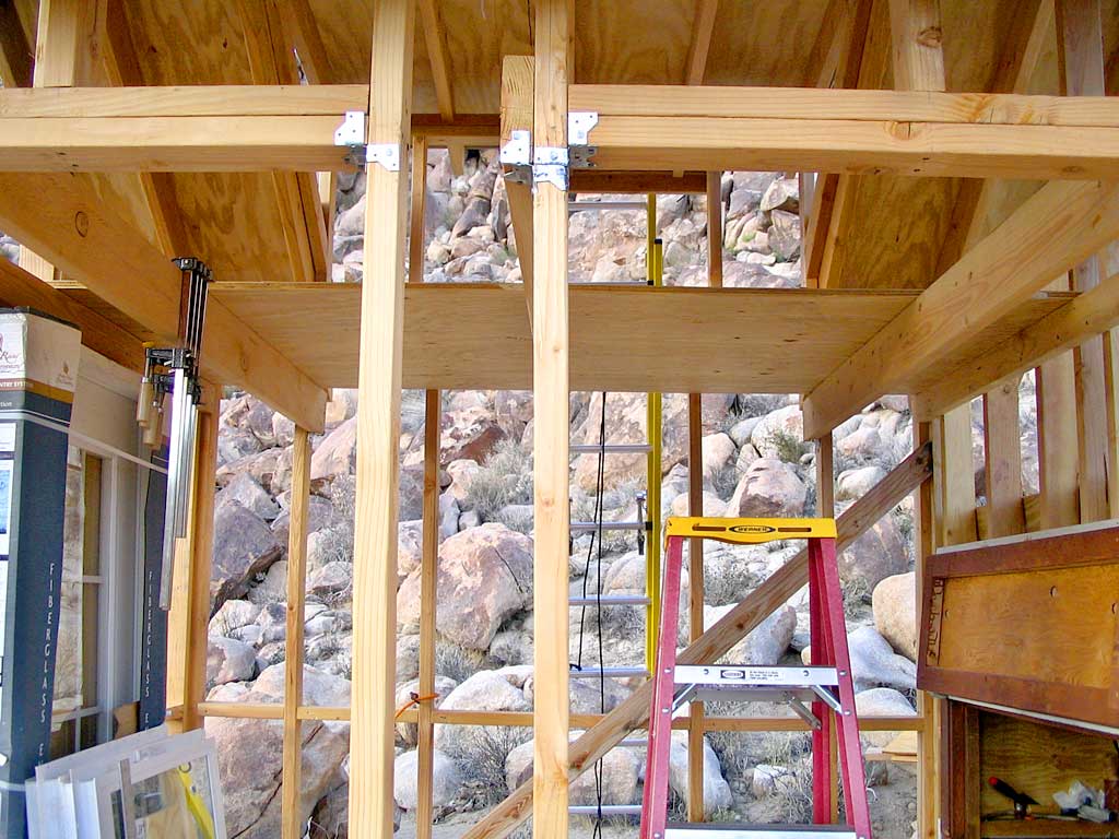 The attic and dormer from below