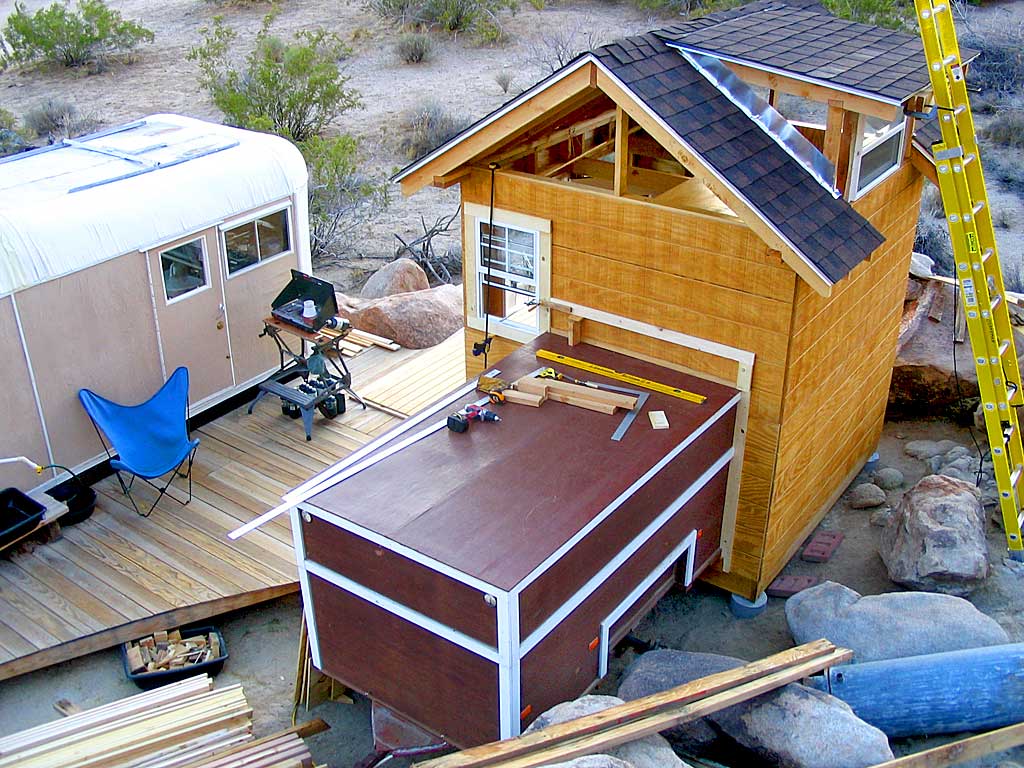 Fitting the trim around the south window and the box trailer