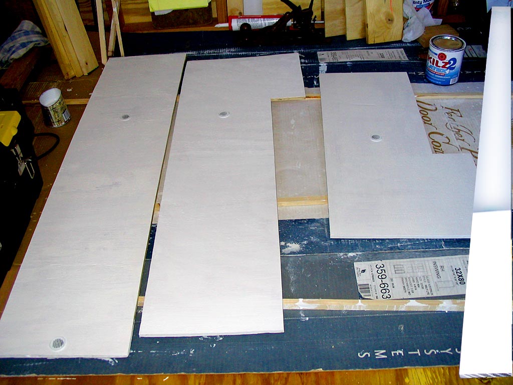 Priming the front soffit boards