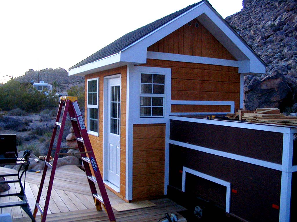 Installing south side trim, tie, and ends