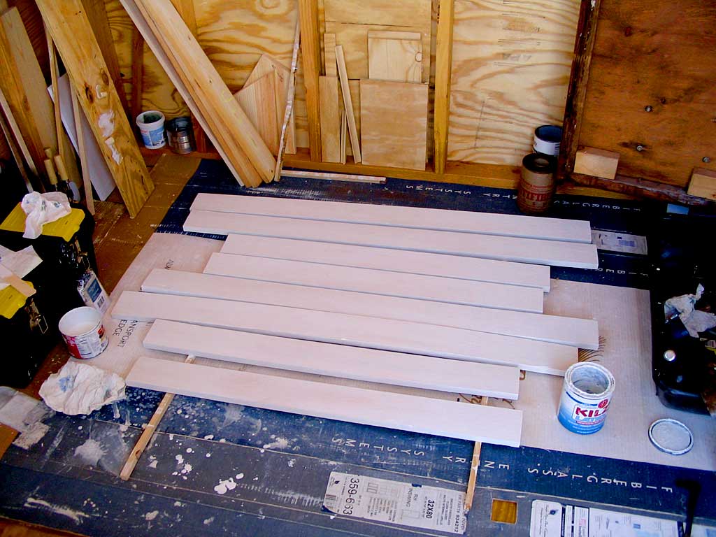 Priming the trim for the north and front windows