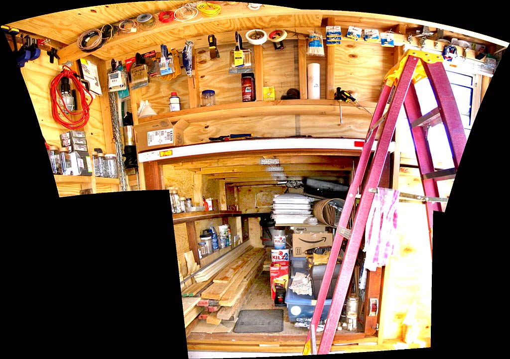 A composite of the south side interior