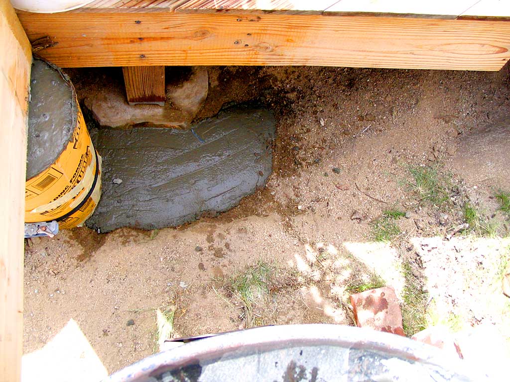 The drain pipe for the urinal is locked in