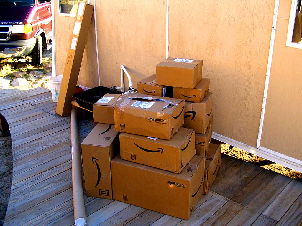 A delivery of Amazon purchases