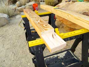 cutting a post for the shed platform