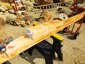 Attaching an aluminum footing to a post for the shed platform