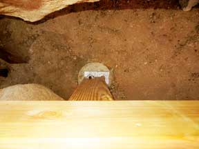 the north center post is attached to the shed platform frame