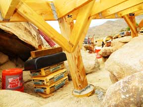 bracing the shed platform posts