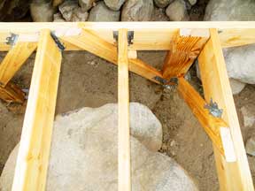 all shed platform posts and braces are reinforced with steel