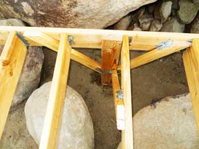 all shed platform posts and braces are reinforced with steel