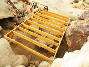 The shed platform framing is done