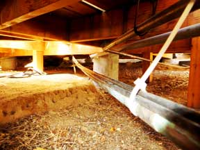 Running Heat Tape Along A Copper Pipe With Temporary Plastic Ties