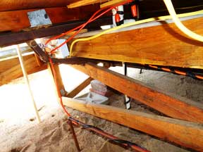 Heat Tape Attached To Pipe With Silicone Tape Lead To GFCI Outlets