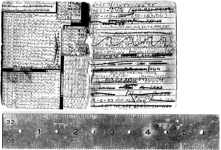  The 1970 Wallet Data Card