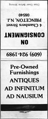 On Consignment matchbook