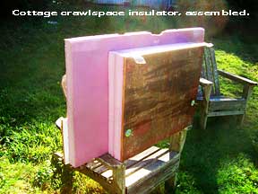 The cottage crawlspace insulating block, outside view