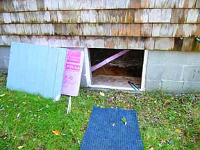 Preparing to assemble the cottage crawlspace insulating block