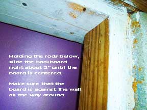 Installing the inside backboard of the cottage crawlspace insulating block