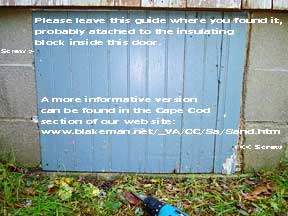 The cottage crawlspace door