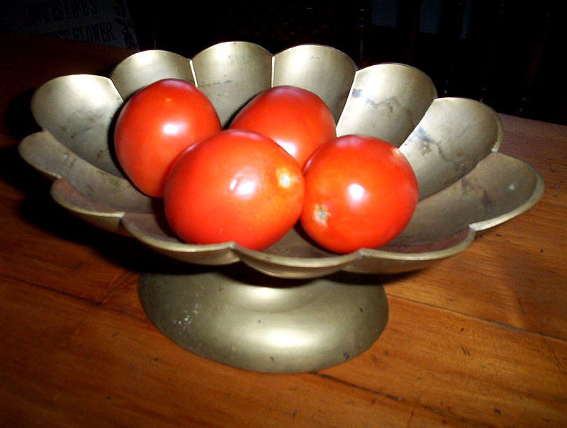 Tomatoes in Pewter Dish