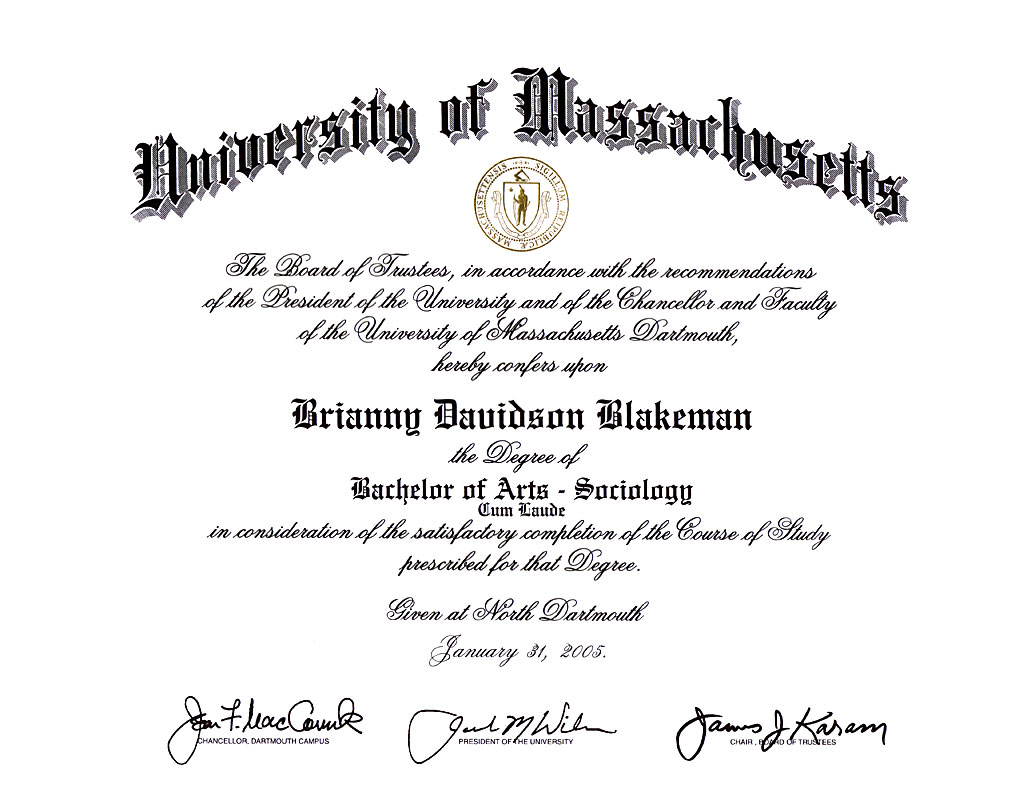 Bri's diploma