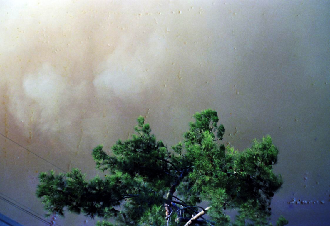 Smoke from Paseo Grande fire hangs over Newport Beach, CA. October 29, 1967