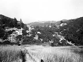 Laguna Canyon Road from above, Laguna Beach, CA. Maybe November, 1968