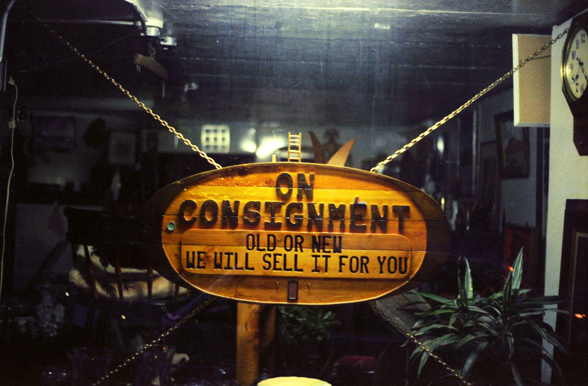 Van made this sign for his shop, On Consignment. (later renamed