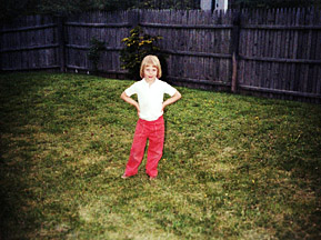 Darby Blakeman in our corner yard. Monmouth Junction, NJ. Maybe June, 1982